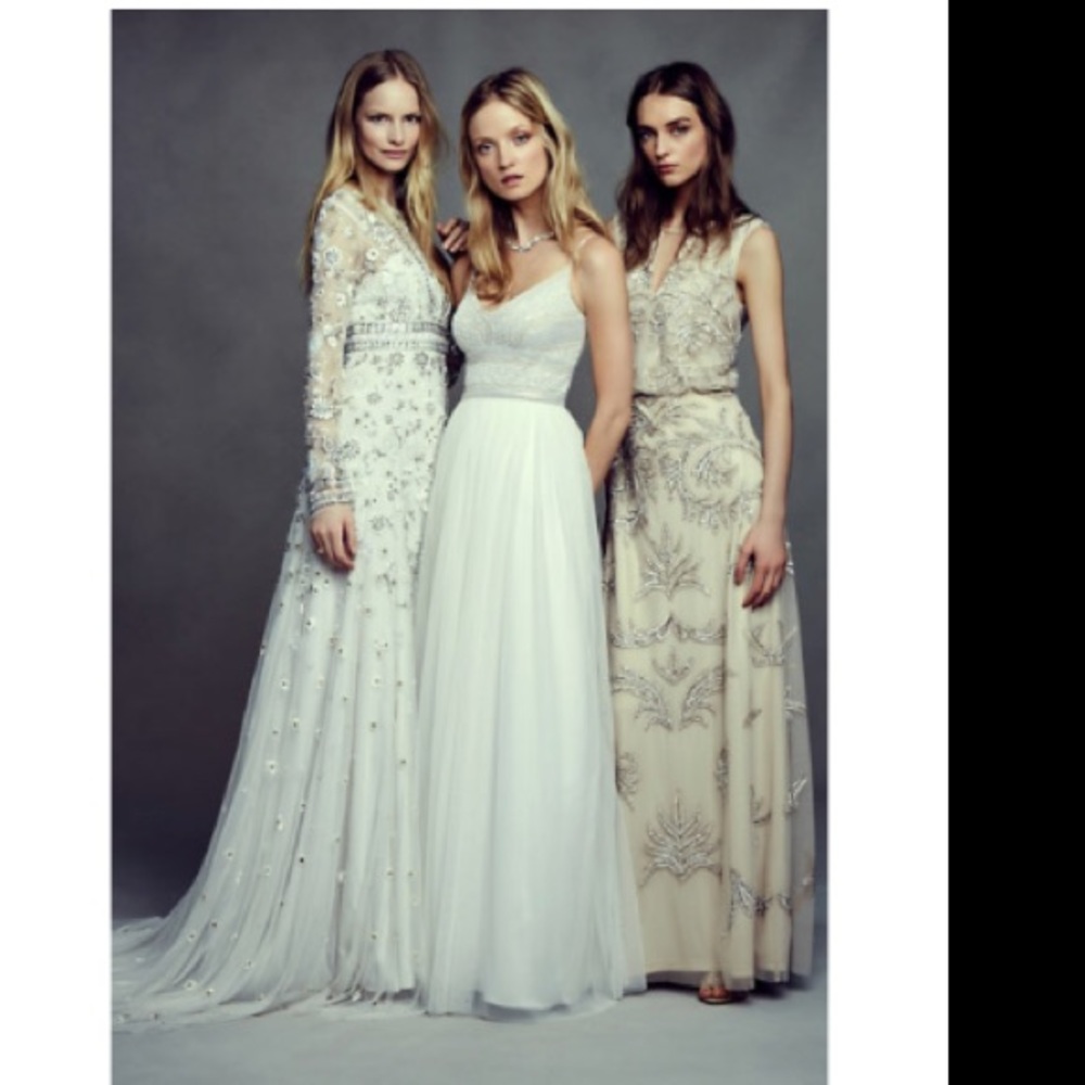 Adrianna Papell Naya dress gown Ivory silver tulle - Picture 2 of 8